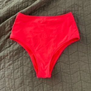 Pink high waisted Aerie bikini bottoms